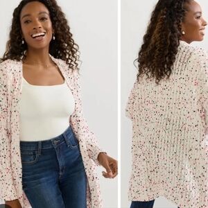 White and Pink Tweed Teddy Jacket